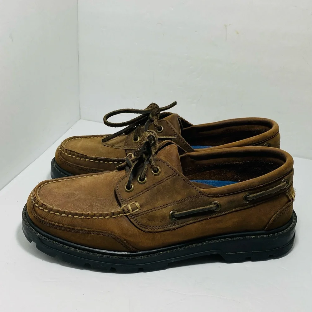 Lee Amazonas men's boat shoes Sz 9M Real Leather Brown Excellent condition